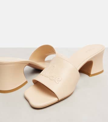 Mules Soleil 55 en cuir à logo | Chloé
