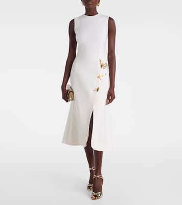 Embellished wool-blend cocktail dress | Oscar de la Renta