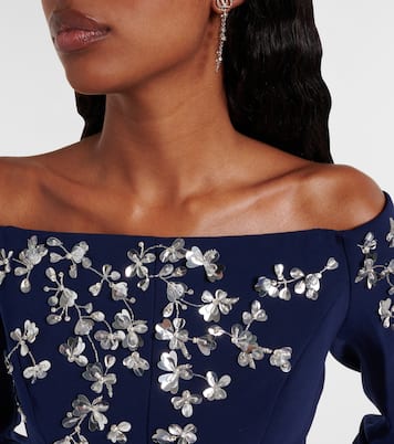 Verziertes Off-Shoulder-Midikleid | Carolina Herrera