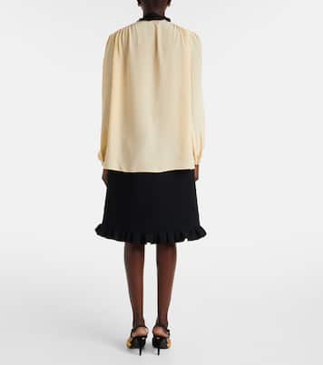 Ruffled silk crêpe de chine blouse | Valentino