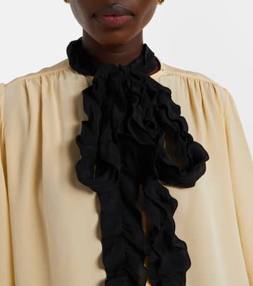 Ruffled silk crêpe de chine blouse | Valentino