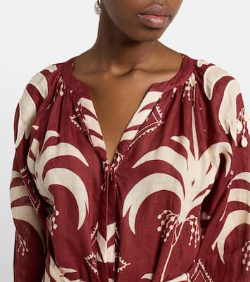 Abito lungo in lino con stampa | Johanna Ortiz