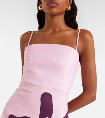 Roma floral linen minidress | Cala de la Cruz