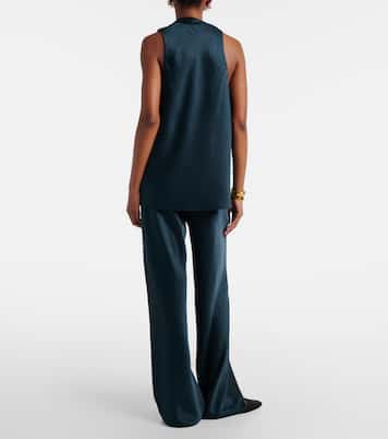 High-rise satin wide-leg pants | Vince