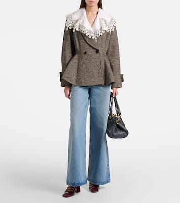 Herringbone peplum wool-blend coat | Chloé