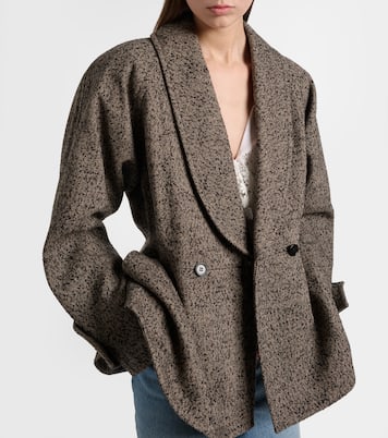 Herringbone peplum wool-blend coat | Chloé