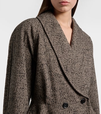 Herringbone peplum wool-blend coat | Chloé