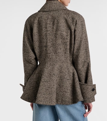 Herringbone peplum wool-blend coat | Chloé