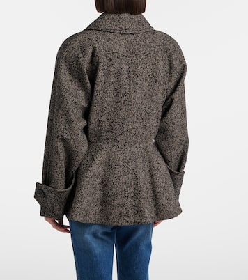 Herringbone peplum wool-blend coat | Chloé