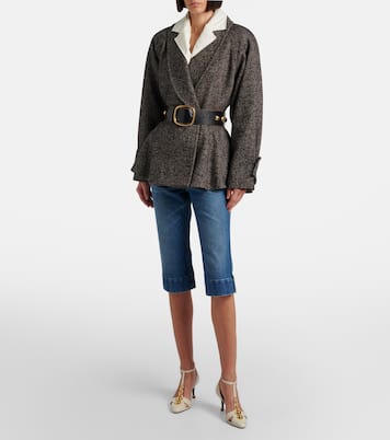 Herringbone peplum wool-blend coat | Chloé