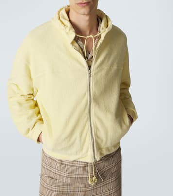 Cotton-blend pile zip-up hoodie | Auralee