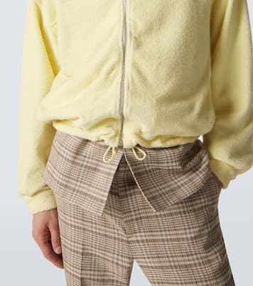 Cotton-blend pile zip-up hoodie | Auralee