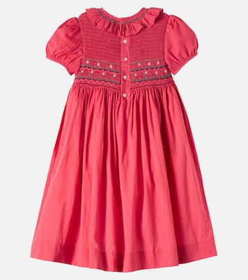 Embroidered smocked cotton dress | Pepa London