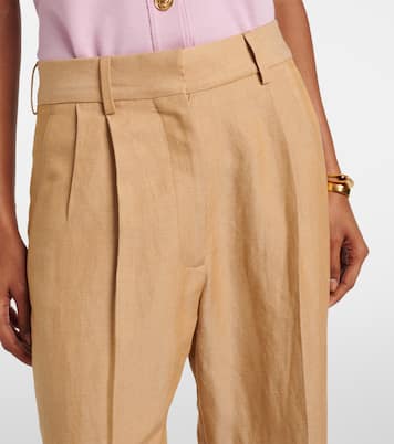 Fox linen-blend straight pants | Blazé Milano