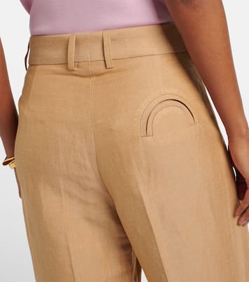 Fox linen-blend straight pants | Blazé Milano
