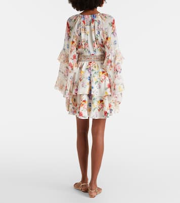 Embellished floral ruffled silk minidress | Camilla