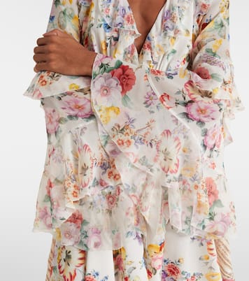 Embellished floral ruffled silk minidress | Camilla