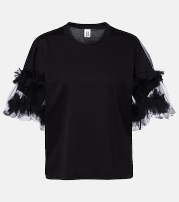 Camiseta de algodón con tul | Noir Kei Ninomiya