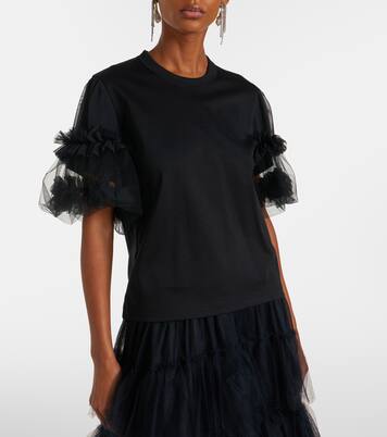 Camiseta de algodón con tul | Noir Kei Ninomiya