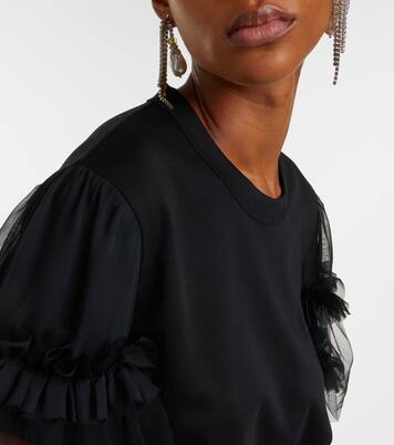 Camiseta de algodón con tul | Noir Kei Ninomiya