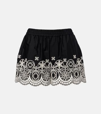 Pull-Up embroidered cotton shorts | La DoubleJ