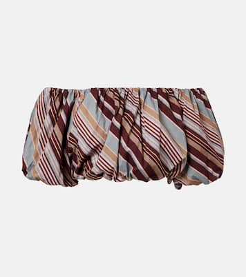 Crop top en mezcla de algodón a rayas | Adriana Degreas