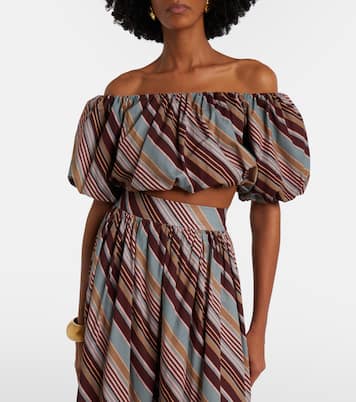 Crop top en mezcla de algodón a rayas | Adriana Degreas