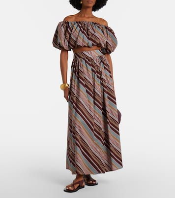 Crop top en mezcla de algodón a rayas | Adriana Degreas