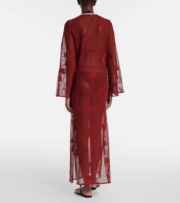 Bestickter Kaftan aus Baumwoll-Mesh | Johanna Ortiz