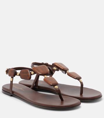 Sandalias de piel con cuentas | Gianvito Rossi