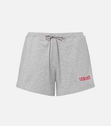 Logo cotton jersey shorts | Versace