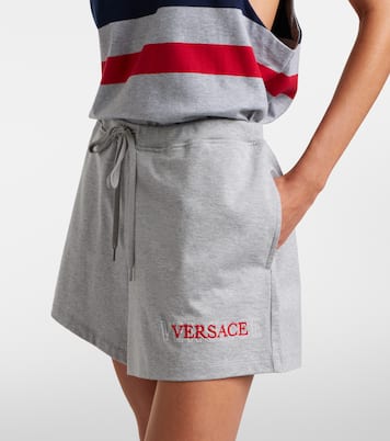 Logo cotton jersey shorts | Versace