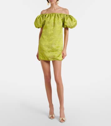 Embroidered duchess satin minidress | Saint Laurent
