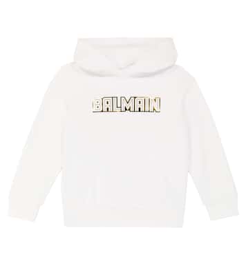 Sudadera con capucha de algodón con logo | Balmain Kids