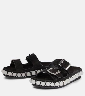 Mules Bombe en daim à ornements | Alaïa
