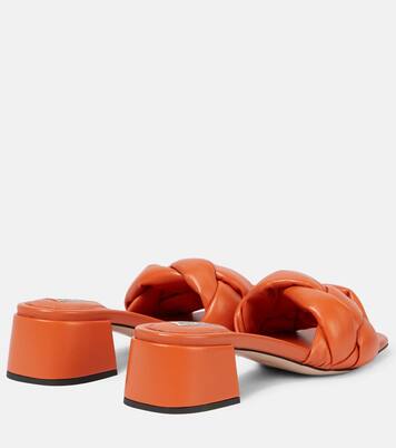 Pantoletten aus Leder | Miu Miu