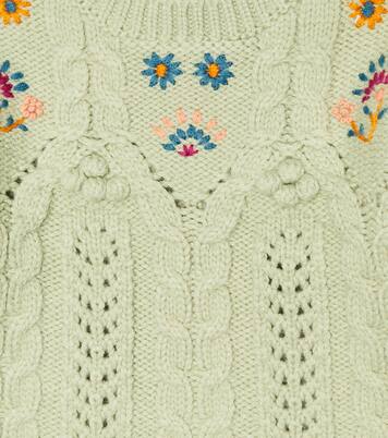Georgette embroidered wool-blend sweater | Louise Misha