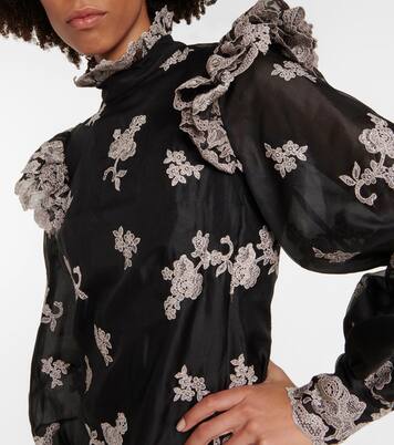 Robe Nella en soie à fleurs | Erdem