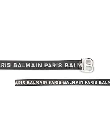 Logo printed leather belt | Balmain Kids