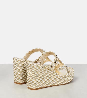 Rockstud woven wedge sandals | Valentino Garavani