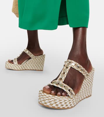Rockstud woven wedge sandals | Valentino Garavani