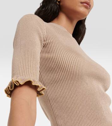 Top en punto acanalado de lana | REDValentino