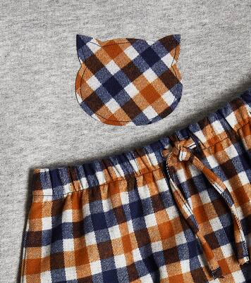 Baby checked cotton top and pants set | Il Gufo
