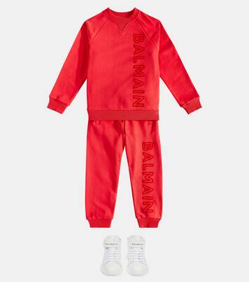 Logo cotton sweatshirt | Balmain Kids