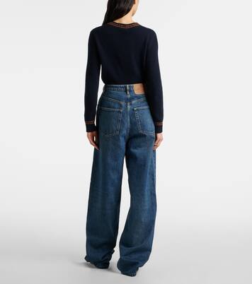 High-rise wide-leg jeans | Prada