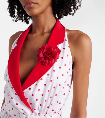 Robe midi en sergé de soie à pois et ceinture | Rodarte