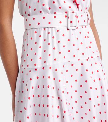 Robe midi en sergé de soie à pois et ceinture | Rodarte