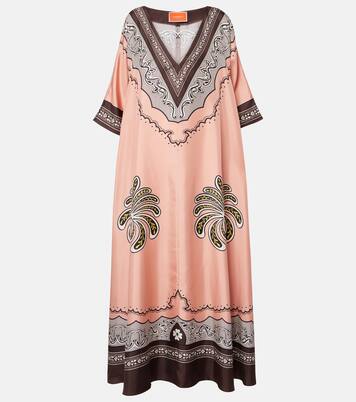 Muumuu printed silk twill maxi dress | La DoubleJ