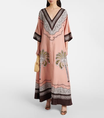 Muumuu printed silk twill maxi dress | La DoubleJ