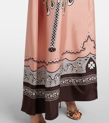 Muumuu printed silk twill maxi dress | La DoubleJ